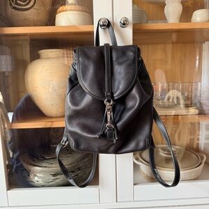 Coach Legacy Studio Black Leather Drawstring Backpack 09368